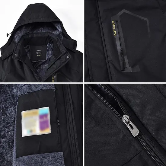 Men's Mountain Waterproof Windproof Windbreaker Winter Warm Hooded Snow Coat Ski Jacket