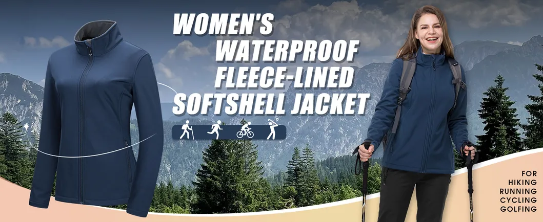 Customized Women's Waterproof Softshell Fleece Hooded Outdoor Coat Tactical Jacket