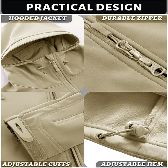 Men's Winter Outdoor Insulated Waterproof Tactical Softshell Jackets