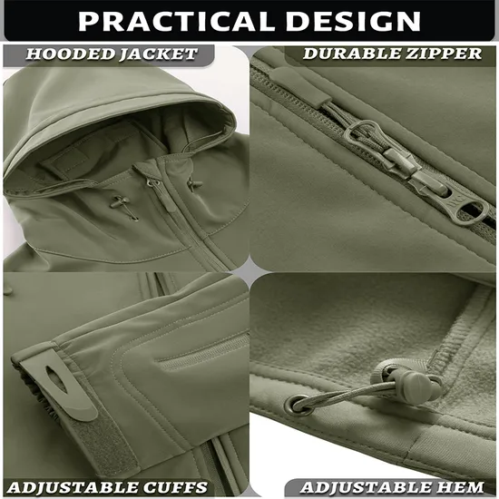 Men's Lightweight Breathable Waterproof Rain Tactical Softshell Jackets