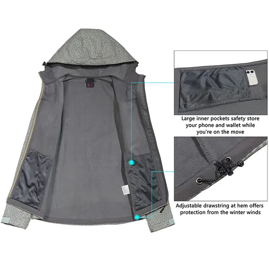 Women's Outdoor Waterproof Breathable Stretch Fabric Lightweight Rain Tactical Softshell Jacket