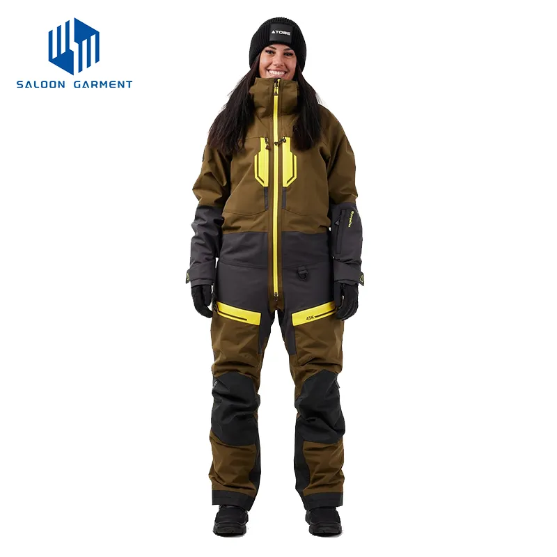Winter Warm Outdoor One Piece Ski Suits Jumpsuit Waterproof Windproof Snowsuits