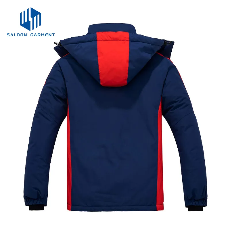 Men's Fitted Hooded Lightweight Water Resistant Coat Thermal Lining Ski Jacket