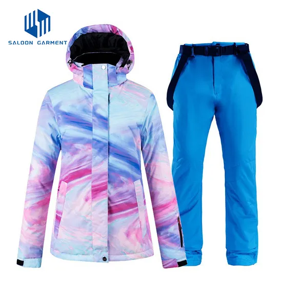 Women Winter Outdoor Waterproof Breathable Ski Snowboarding Snow Suit