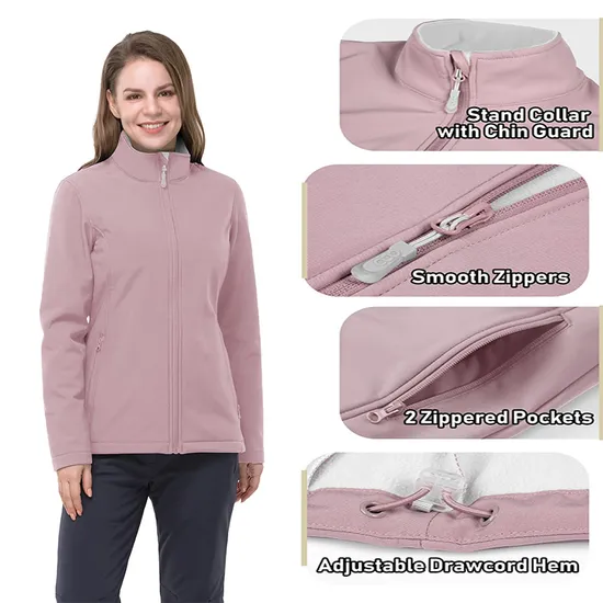 Custom Women Sports Outdoor Camping Coats Waterproof Workwear Softshell Jackets