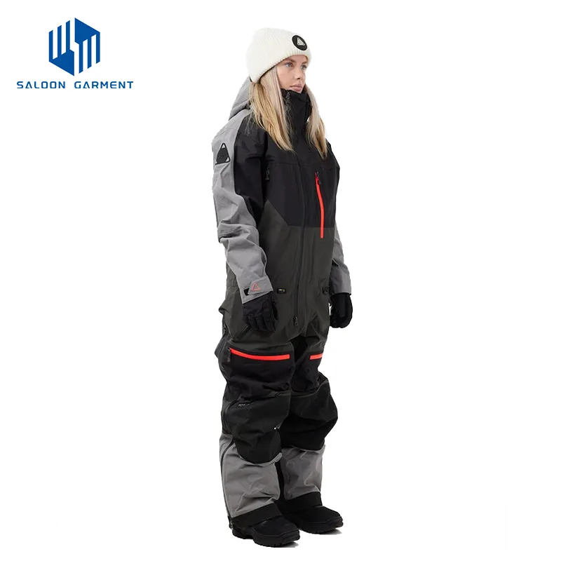 Customized Unisex Outdoor Windproof Waterproof Warm Hooded Snow Ski Snowboard Suit