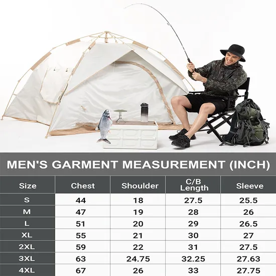 Men's Waterproof Rain Outdoor Jacket with Hood Fishing Poncho Coat Rain Jacket for Hiking Jacket Windproof Jacket
