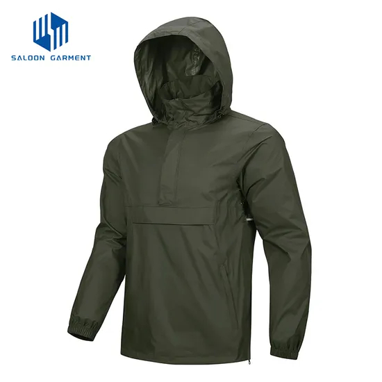Men's Lightweight Waterproof Raincoat Shell Hooded Outdoor Rain Jacket for Hiking