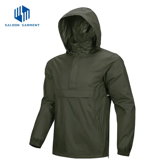 Men's Lightweight Waterproof Raincoat Shell Hooded Outdoor Rain Jacket for Hiking