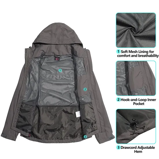 Custom Outdoor Rain Coat Waterproof Women's Windbreaker Jacket