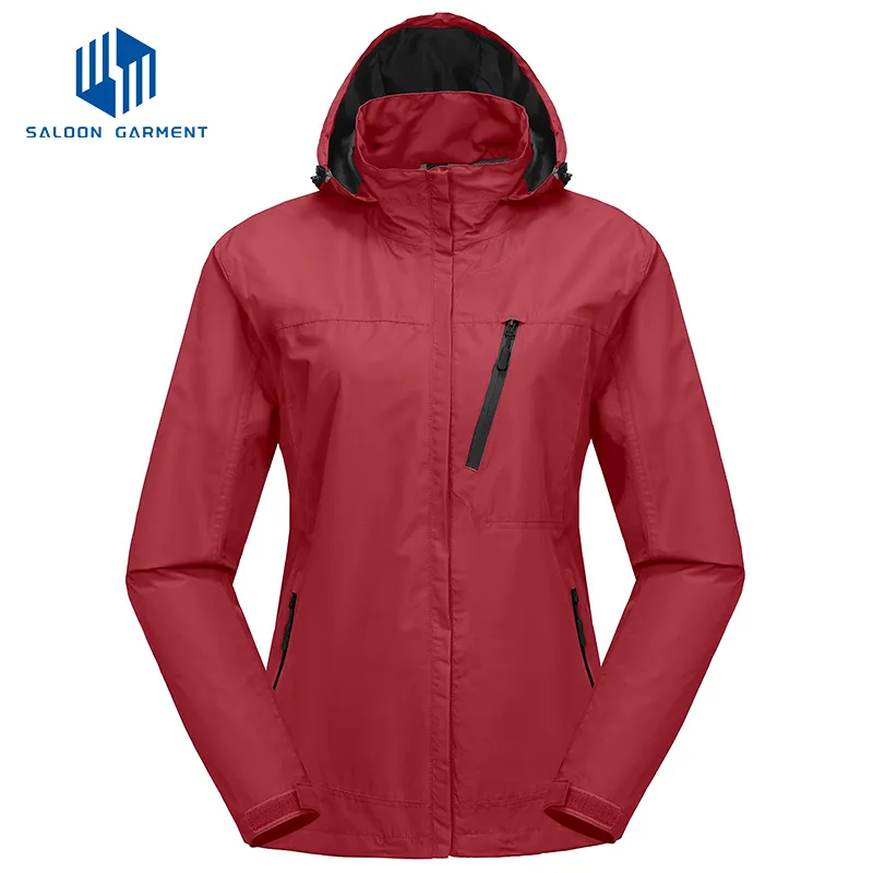 Custom Women's Polyester Windproof Breathable Windbreaker Waterproof Jacket