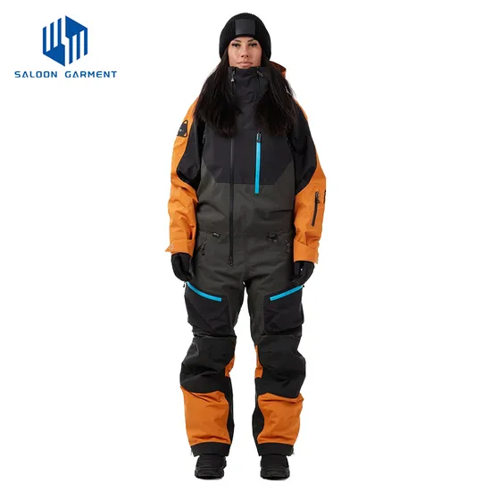 Men's Barrier Waterproof Ice Insulated One Piece Snow Suit for Snowmobile