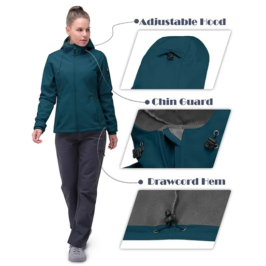 Wholesale Custom Logo Waterproof Polyester Coats Windbreaker Softshell Jacket for Women