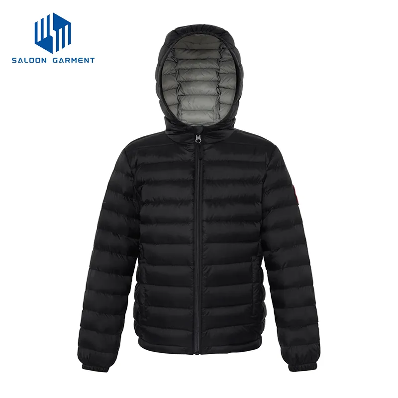 Custom Boys' Lightweight Waterproof Windproof Quilted Jacket for School Travel Hiking Camping