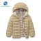 Wholesale Customized Winter Children Kids Boy Solid Color Thick Hooded Padded Coat Warm Quilted Jacket