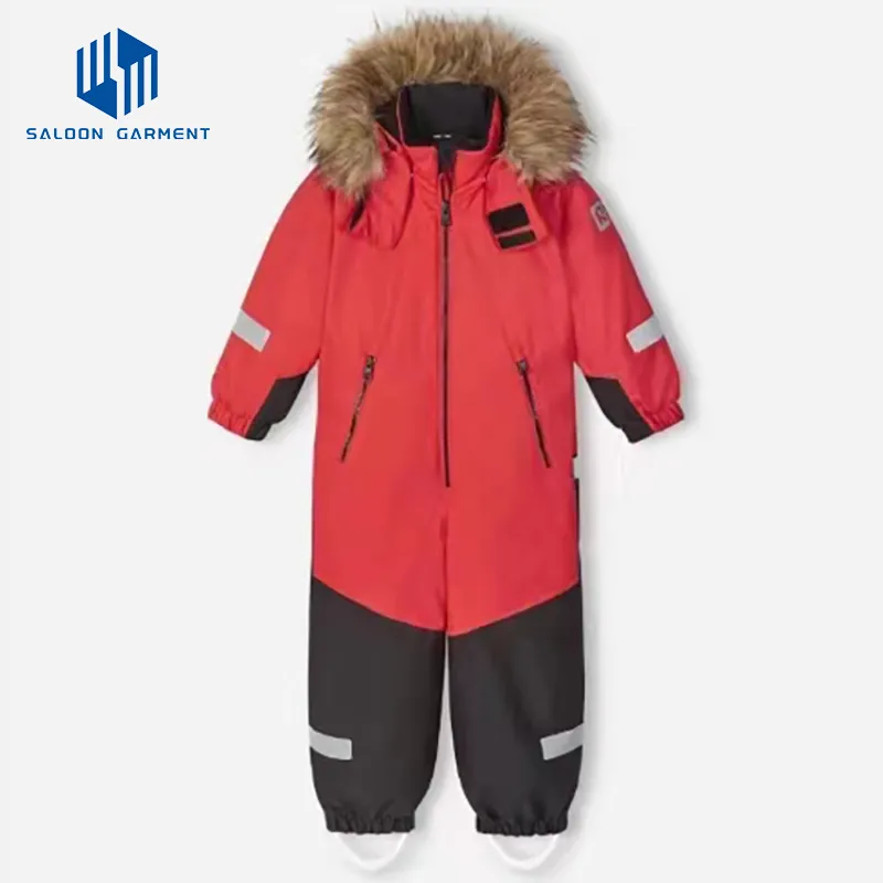 Children Custom Manufacturers Clothing Baby Snow Suit Outdoor Overall Ski Wear Kids Waterproof Jumpsuit One-Piece Boys Ski Suit