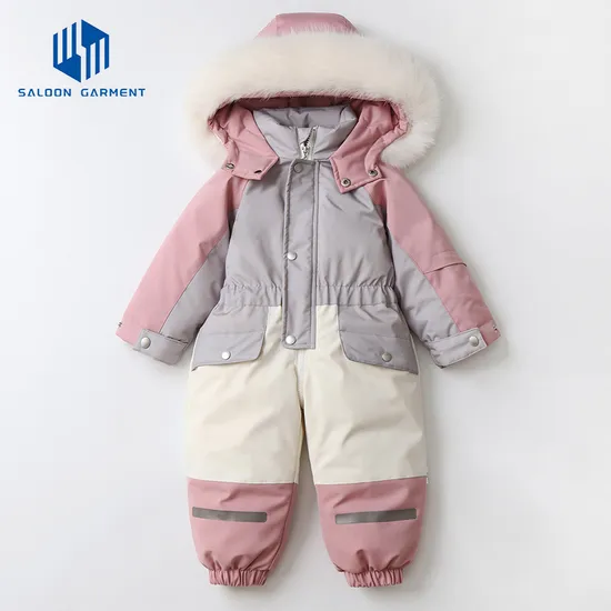 New Style Kids Winter Ski Snowsuit Children One Piece Suit Overall for Winter Outdoor Wear