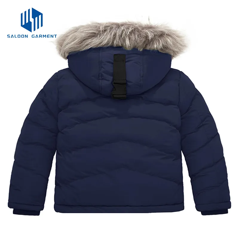 OEM Customized Kids Boys Winter Padding Jacket Hooded Warm Outerwear