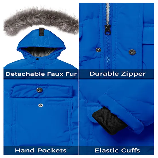 Custom Boy's Winter Casual Padded Coats Warm Insulated Quilted Jacket