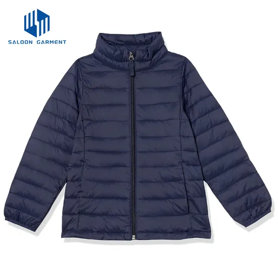 High Quality Custom Men's Light Fabric Solid Pattern Insulated Winter Warm Quilted Jacket