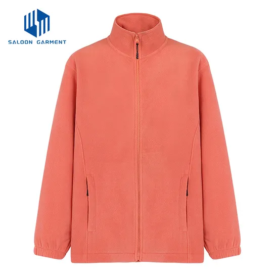 Wholesale High Quality Polyester Fleece Jacket for Women Winter Custom Embroidery Fleece Zip Jacket Women Windproof Casual Jackets