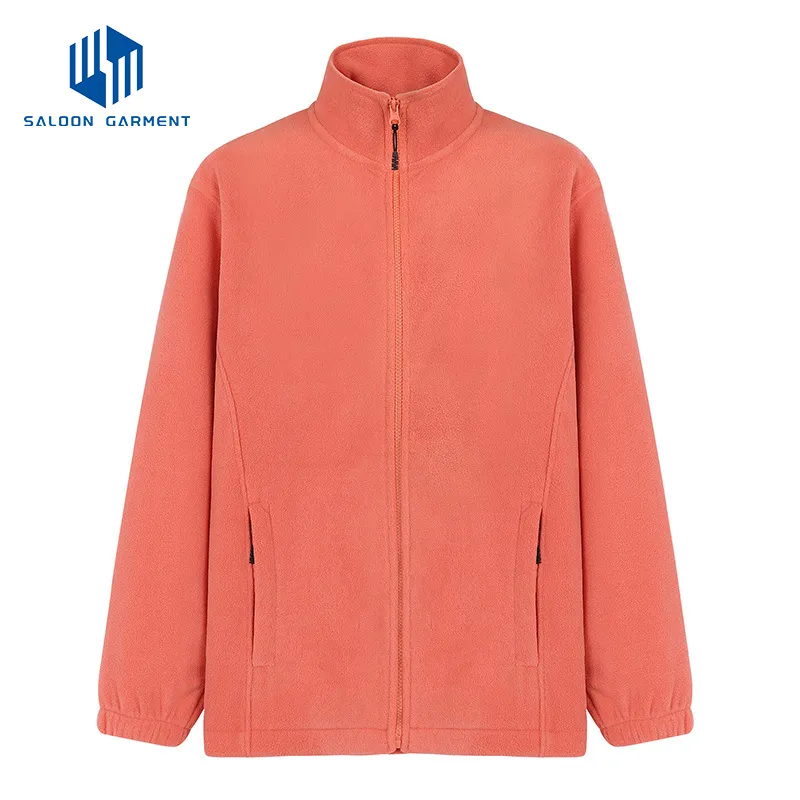 Wholesale High Quality Polyester Fleece Jacket for Women Winter Custom Embroidery Fleece Zip Jacket Women Windproof Casual Jackets