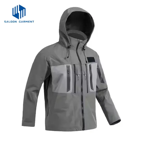 Men's Hiking Coat Lightweight Windbreaker Rain Jacket with Hooded Waterproof Fishing Jacket