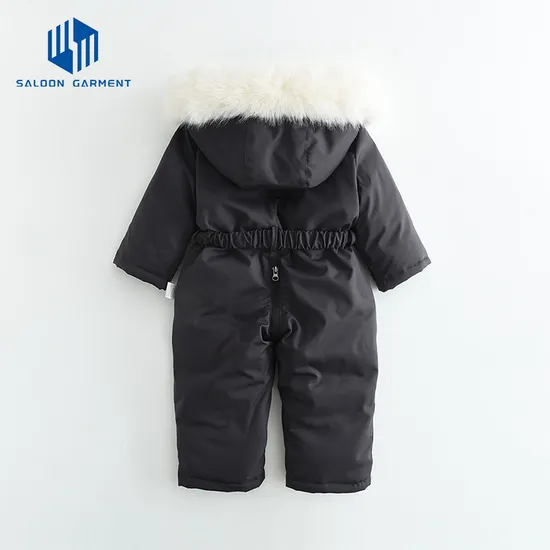 Winter Warm Jumpsuit for Toddlers Babies Solid Thick Rompers with Zipper Closure Unisex Western Style with Elastic Belt New
