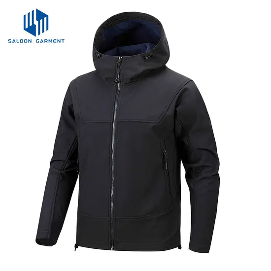 Wholesale 100% Polyester Softshell Waterproof Blank Custom Logo Design Long Sleeve Full Zipper Men's Jacket