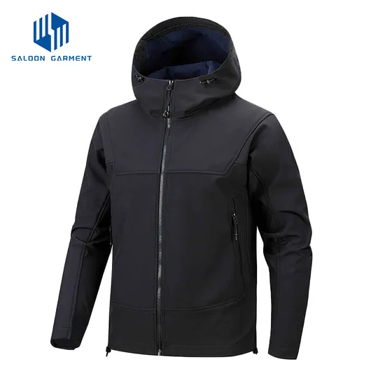 Wholesale 100% Polyester Softshell Waterproof Blank Custom Logo Design Long Sleeve Full Zipper Men's Jacket