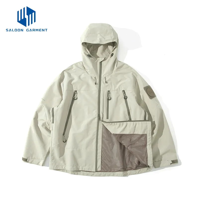 OEM&ODM Custom Logo Men Unisex Winter Outdoor Hiking Sport Nylon Polyester Zip up Fleece Waterproof Windbreaker Jacket