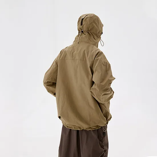 Custom Logo Outdoor Men Hiking Windbreaker Waterproof Work Jacket Casual Sports Hooded Coat Softshell Jacket