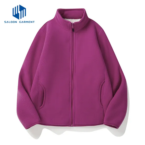 Wholesale 100% Polar Fleece Men's Jacket Zip up Solid Color Long Sleeve Men's Polar Fleece Jacket