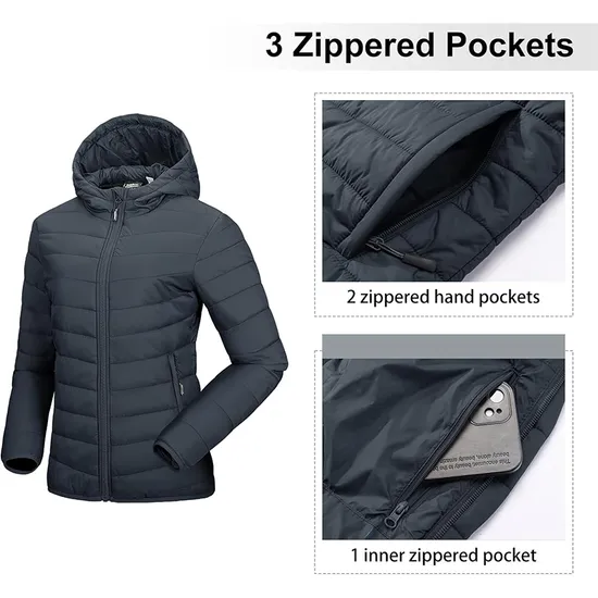 Winter Warm Coat Packable Hiking Camping Quilted Water Resistant Down Puffer Jacket
