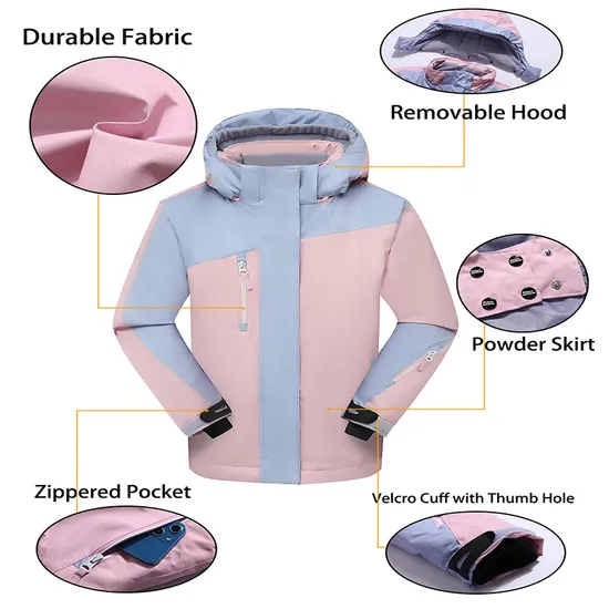 Kid's Waterproof Warm Winter Coat Girl's Outdoor Windbreaker Snowboarding Ski Jacket