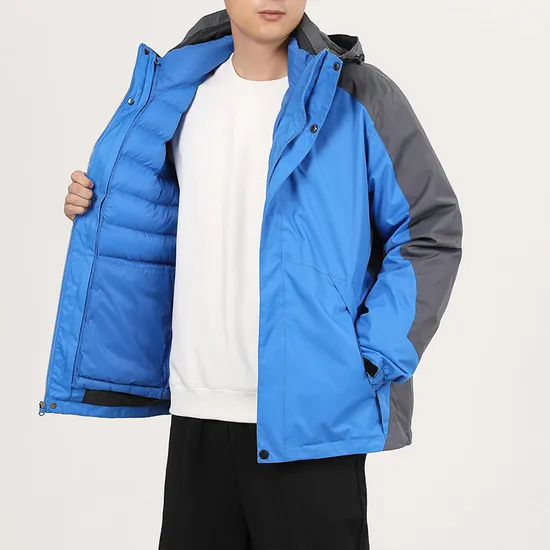 Men's Mountain Waterproof Windproof Rain Winter Warm Hooded Coat 3in1 Ski Jacket