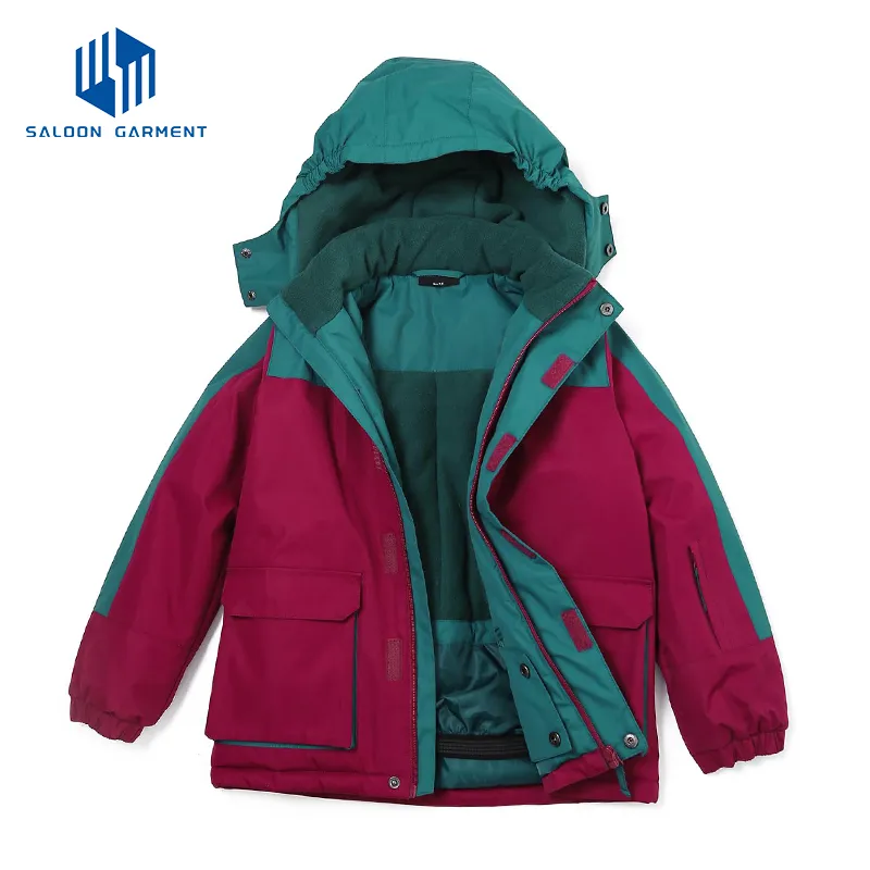 Stylish Girl's Waterproof Windproof Hooded Rain Jacket for Winter