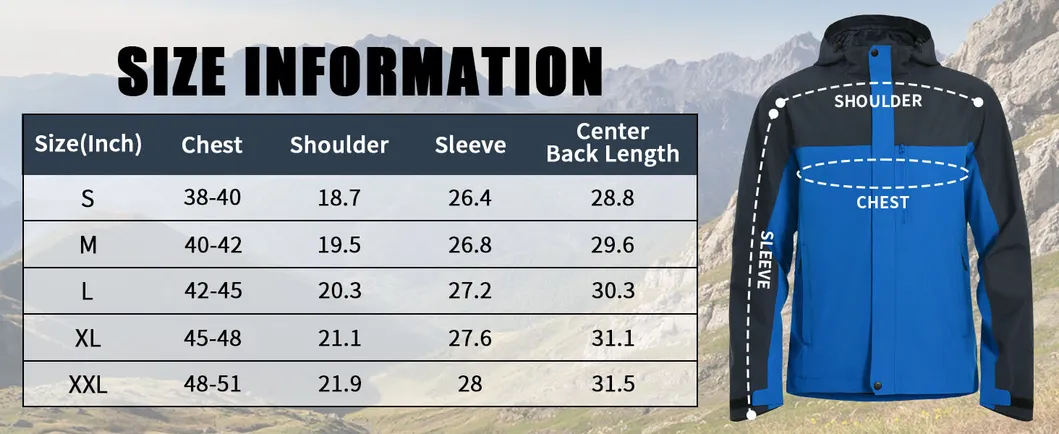Custom Men's Polyester Outdoor Reflective Waterproof Windbreaker Jacket