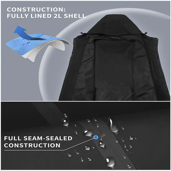 Custom Men's Polyester Outdoor Reflective Waterproof Windbreaker Jacket