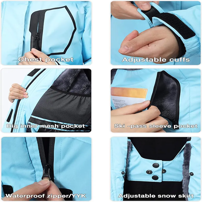 Windproof Winter Coats Snow Ski Jackets for Women with Detachable Hood