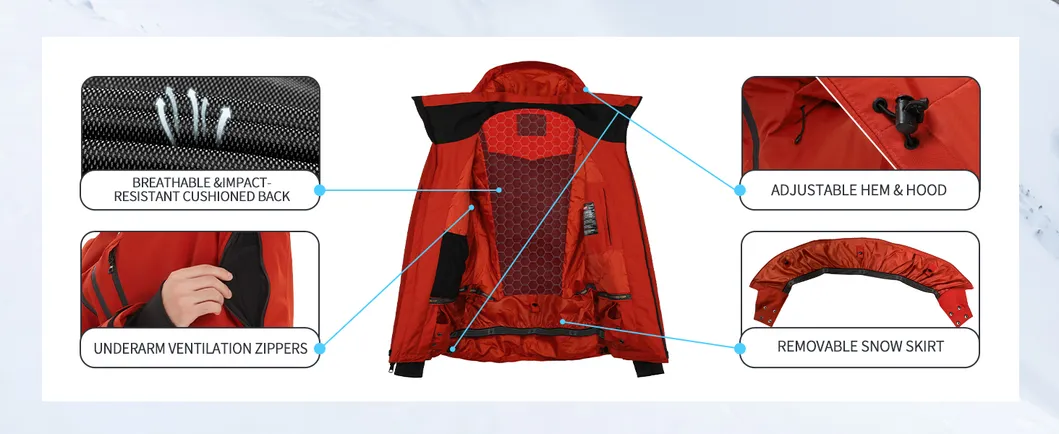Men's Winter Skiing Waterproof Fleece Coats Snowboard Parka Down Jacket