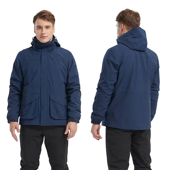Men's Waterproof Mountain Windbreaker Snow Rain Winter Coat Puffer 3-in-1 Ski Jacket