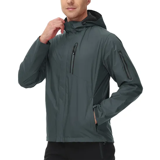 Men's Waterproof Breathable Raincoat Softshell Windbreaker Rain Jacket
