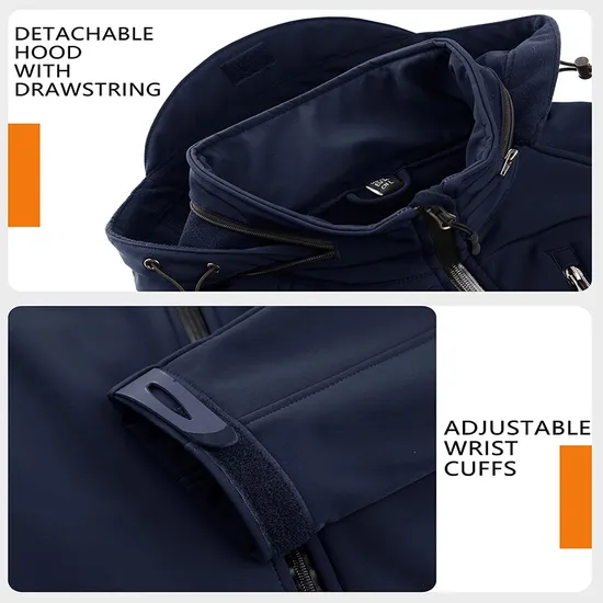 Men's Lightweight Windproof Water Repellent Hooded Softshell Jacket for Running Travel Hiking