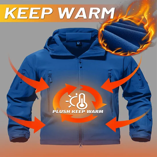 Men's Fleece Warm Winter Tactical Softshell Jacket