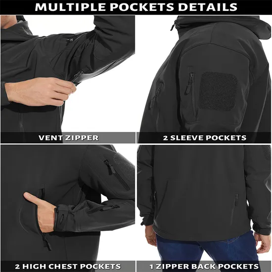 Breathable Waterproof Fishing Hunting Tactical Softshell Jackets for Men