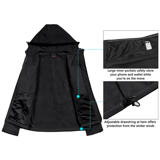Women's Fleece Lined Windproof Outerwear Tactical Softshell Jacket for Running Hiking Traveling
