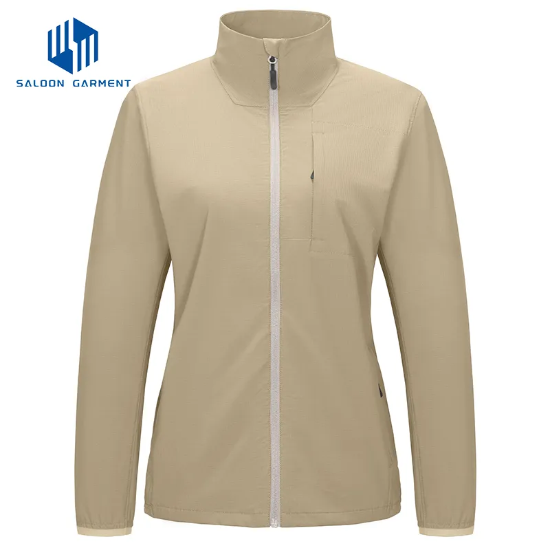 Wholesale Cheap OEM Clothing Custom Womens Waterproof Casual Plain Windproof Softshell Jacket