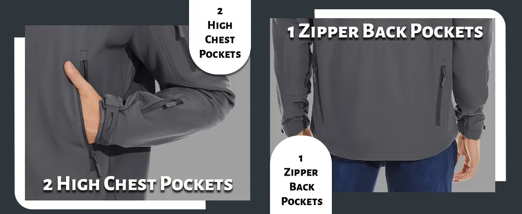 Men's Lightweight Breathable Waterproof Rain Tactical Softshell Jackets