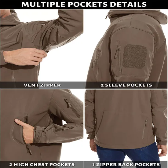 Men's Fleece Winter Windproof Warm Hunting Coat Tactical Softshell Jackets